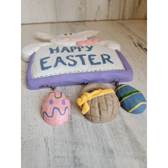Eddie Walker happy Easter Bunny sign hanging basket egg wall decor - Picture 6 of 8